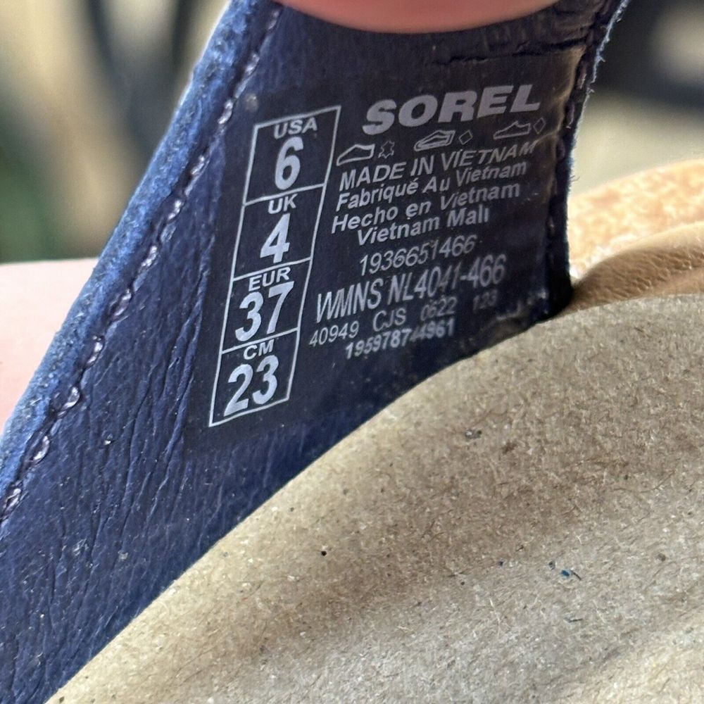 SOREL Sandals Women Size 6 ELLA II IN Navy Nocturnal Sea Salt - Picture 6 of 6